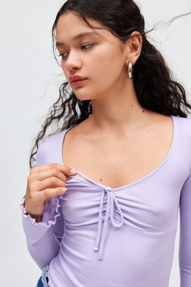 Kimchi Blue Quinn Ribbed Long Sleeve Top | Urban Outfitters Kimchi Blue Quinn Ribbed Long Sleeve Top | Urban Outfitters