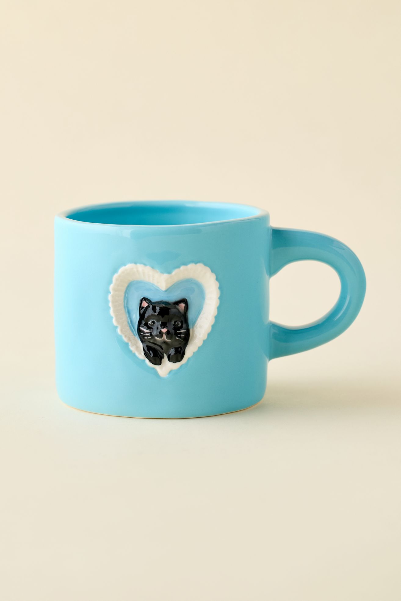Kitty Cat Ceramic Peekaboo Mug - Blue, Regular, ONE SIZE