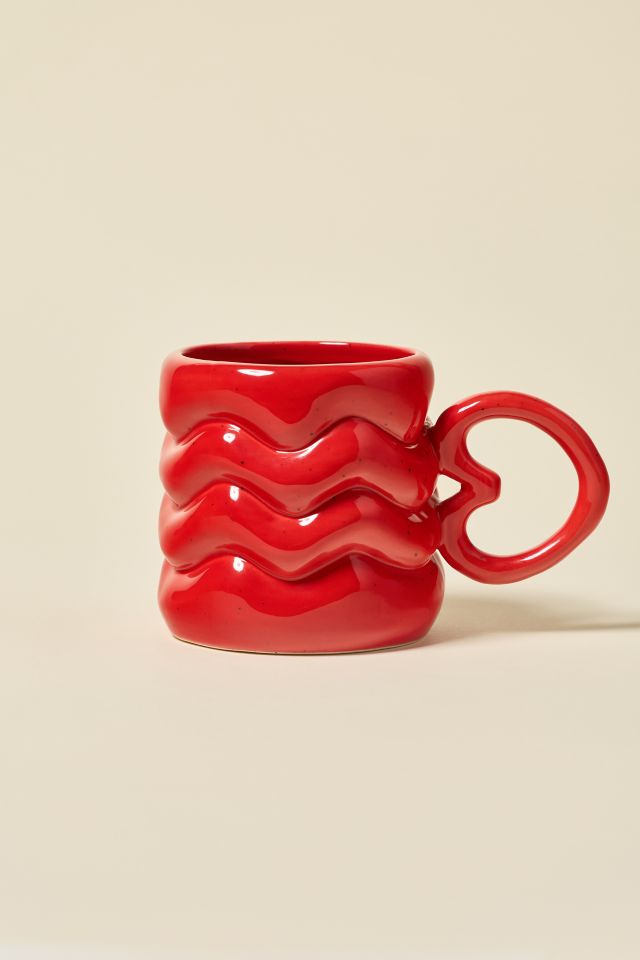 Heart Handle Puffy Ceramic Mug #1