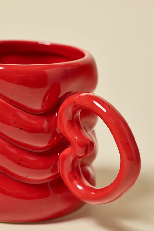 Heart Handle Puffy Ceramic Mug #2