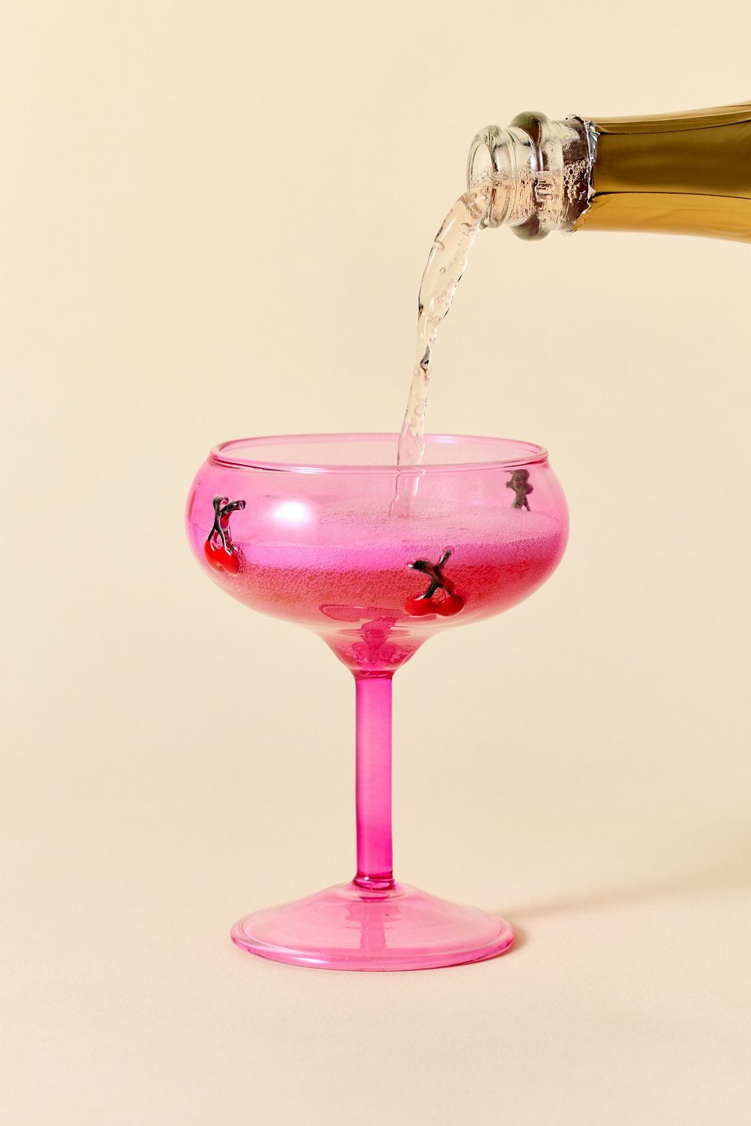 Cherry Icon Coupe Glass - Pink, Regular, ONE SIZE