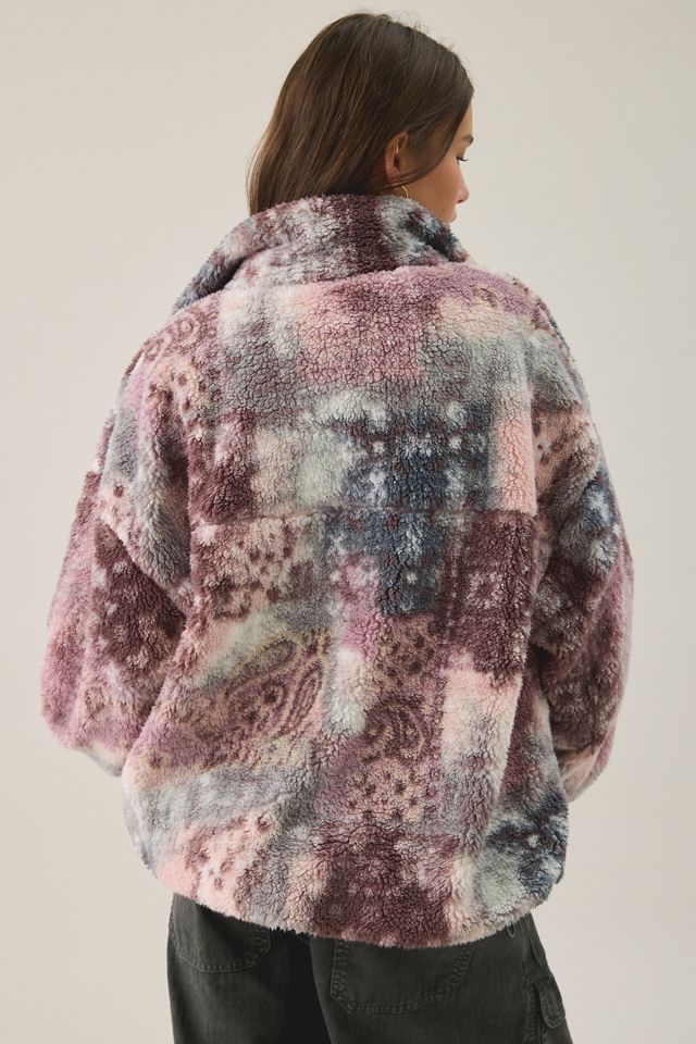 BDG Mae Printed Piled Fleece Zip-Up Jacket #1