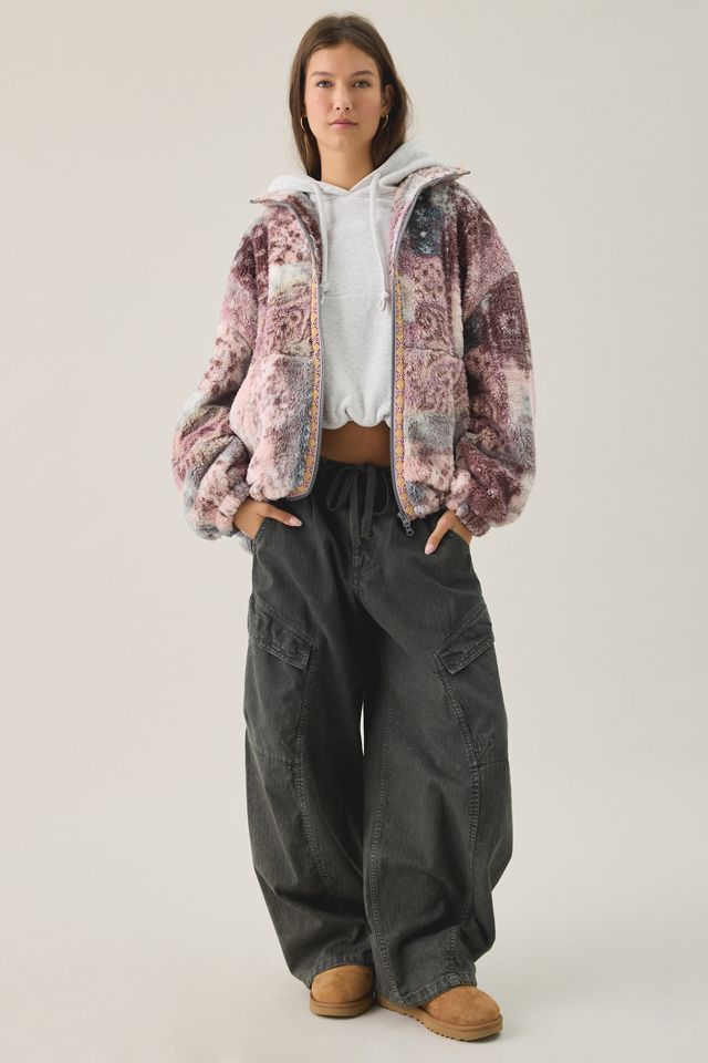 BDG Mae Printed Piled Fleece Zip-Up Jacket #2