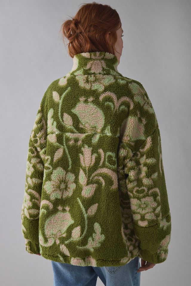 BDG Mae Printed Piled Fleece Zip-Up Jacket #2