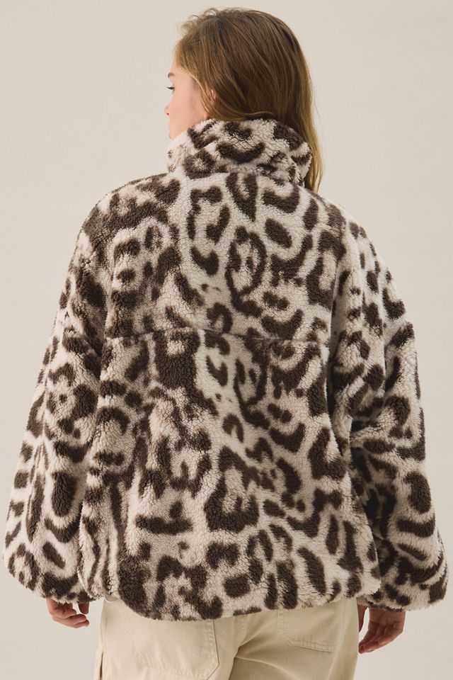 BDG Mae Printed Piled Fleece Zip-Up Jacket #3