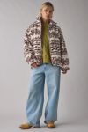 BDG Mae Printed Piled Fleece Zip-Up Jacket