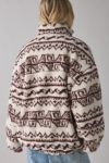 BDG Mae Printed Piled Fleece Zip-Up Jacket