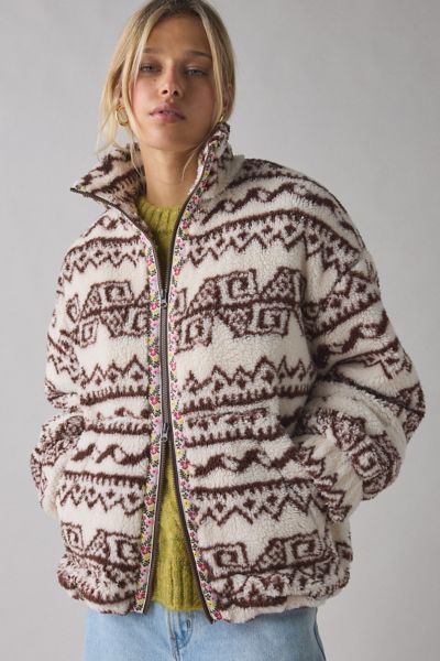 Veste à glissière en molleton imprimé Mae BDG