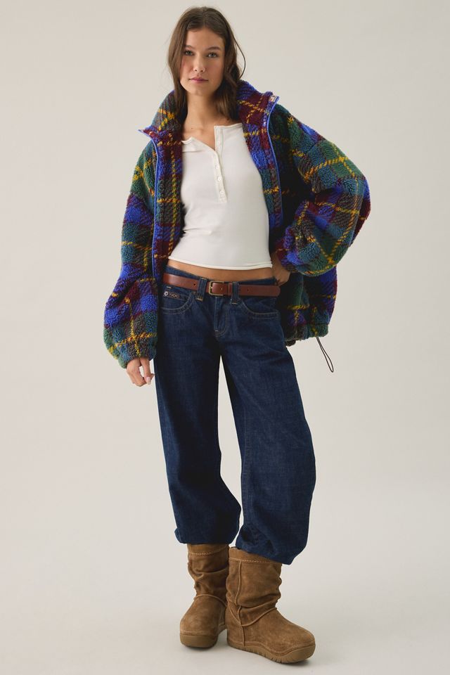 BDG Mae Printed Piled Fleece Zip-Up Jacket #3