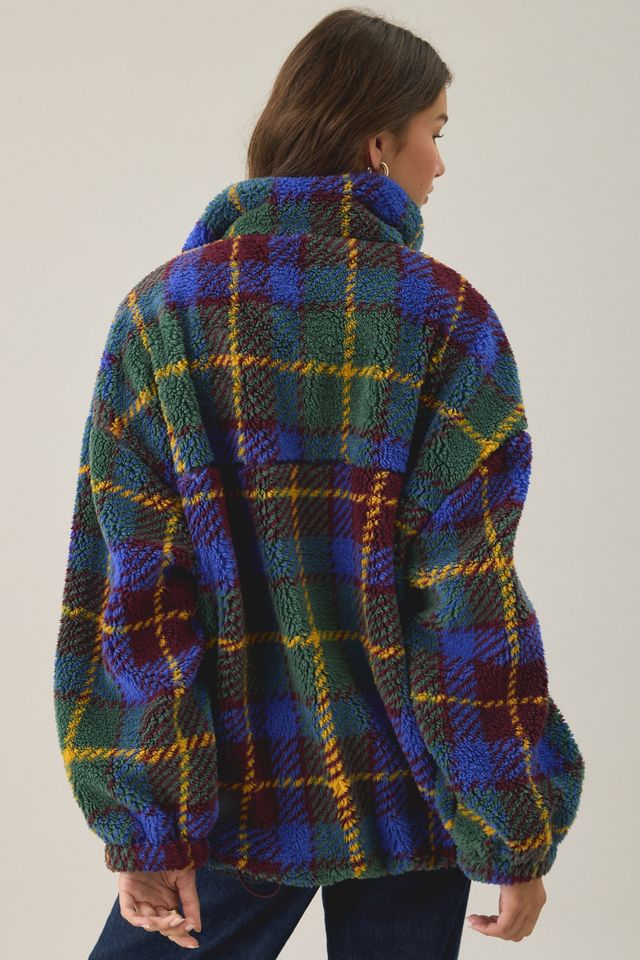 BDG Mae Printed Piled Fleece Zip-Up Jacket #4