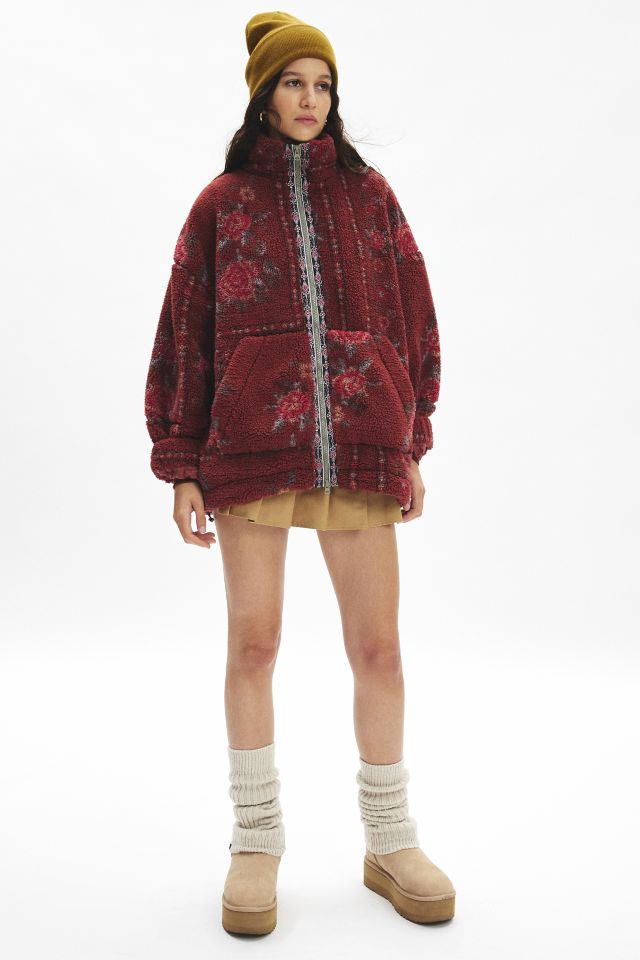 BDG Mae Printed Fleece Zip-Up Jacket #2