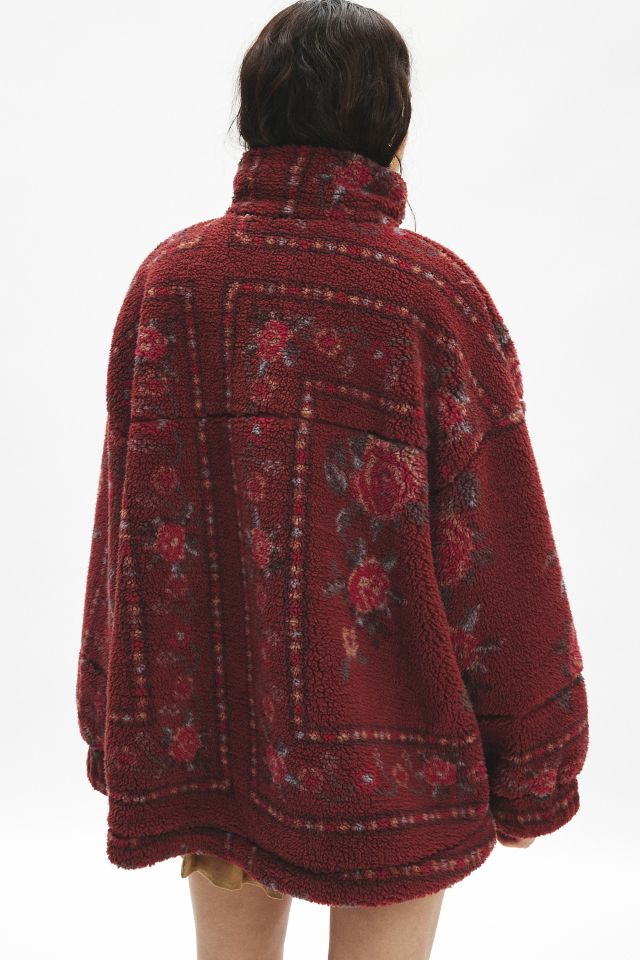 BDG Mae Printed Fleece Zip-Up Jacket #4