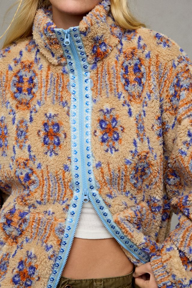 BDG Mae Printed Piled Fleece Zip-Up Jacket #2