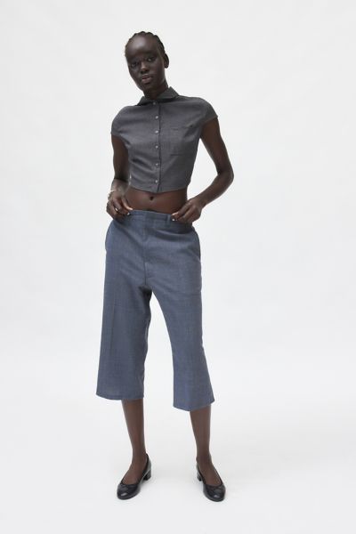 Urban Renewal Remade Slouchy Plaid Jort In Dark Tones, Women's At Urban Outfitters In Dark Tones