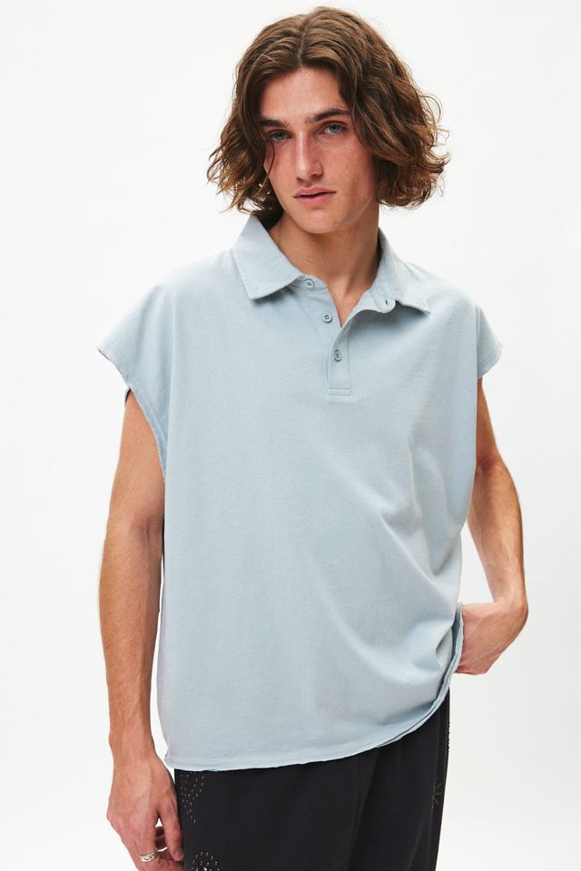 BDG Cutoff Raw Hem Polo Shirt #4