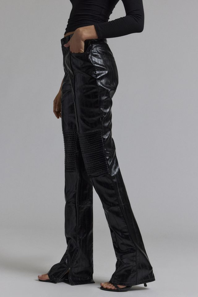 AFRM Dixon Faux Leather Straight Leg Pant #1