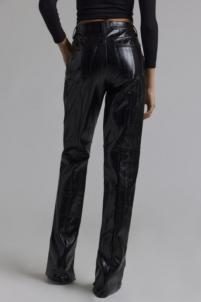 AFRM Dixon Faux Leather Straight Leg Pant #4