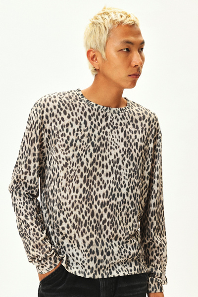 UO Cheetah Pattern Slub Long Sleeve Tee | Urban Outfitters