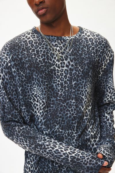 UO Cheetah Pattern Slub Long Sleeve Tee