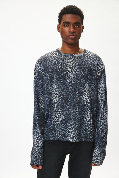 UO Cheetah Pattern Slub Long Sleeve Tee