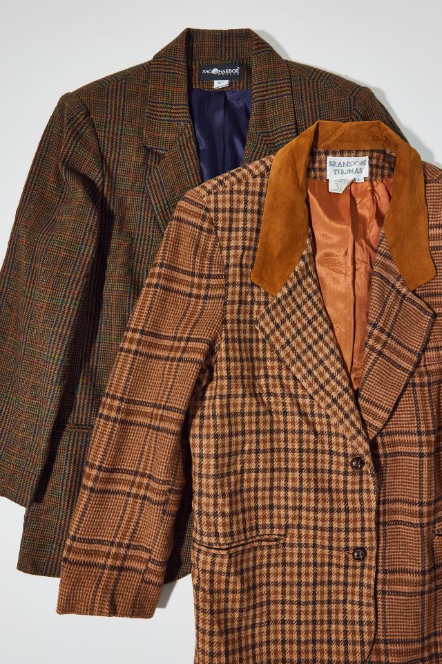 Vintage By UO Oversized Check Blazer #1