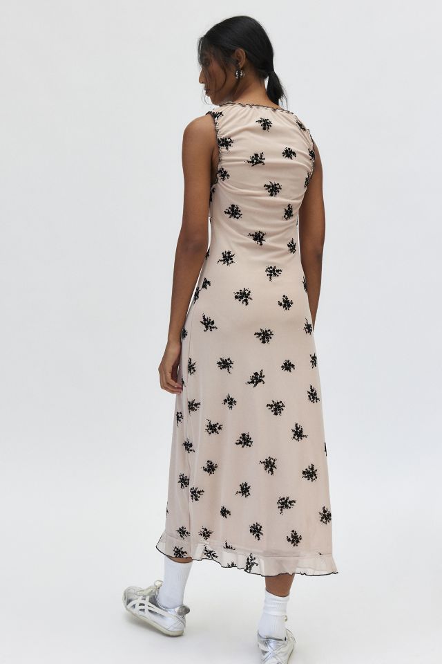 Motel Gandria Ditsy Floral Velvet Printed Mesh Midi Dress #2