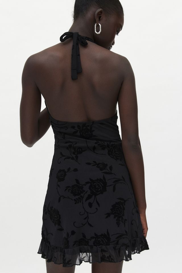 Robe Mini Noire Floquée Motya Rose Motel #3