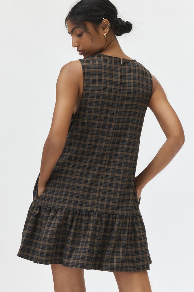 Robe Chemise Motel Samana à Carreaux avec Taille Basse et Ourlet à Volants #4