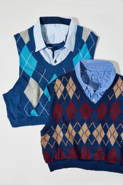 Urban Renewal Remade Crop Argyle Sweater Vest