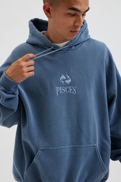 Pisces Zodiac Embroidered Hoodie Sweatshirt