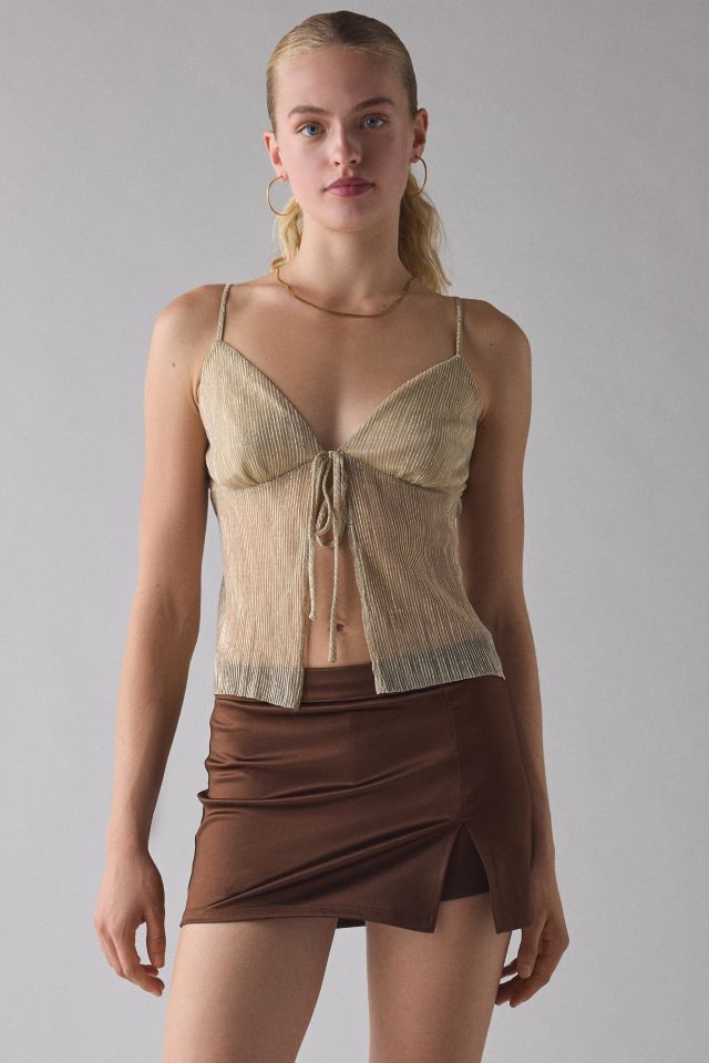 UO Grace Satin Split Hem Mini Skort #1