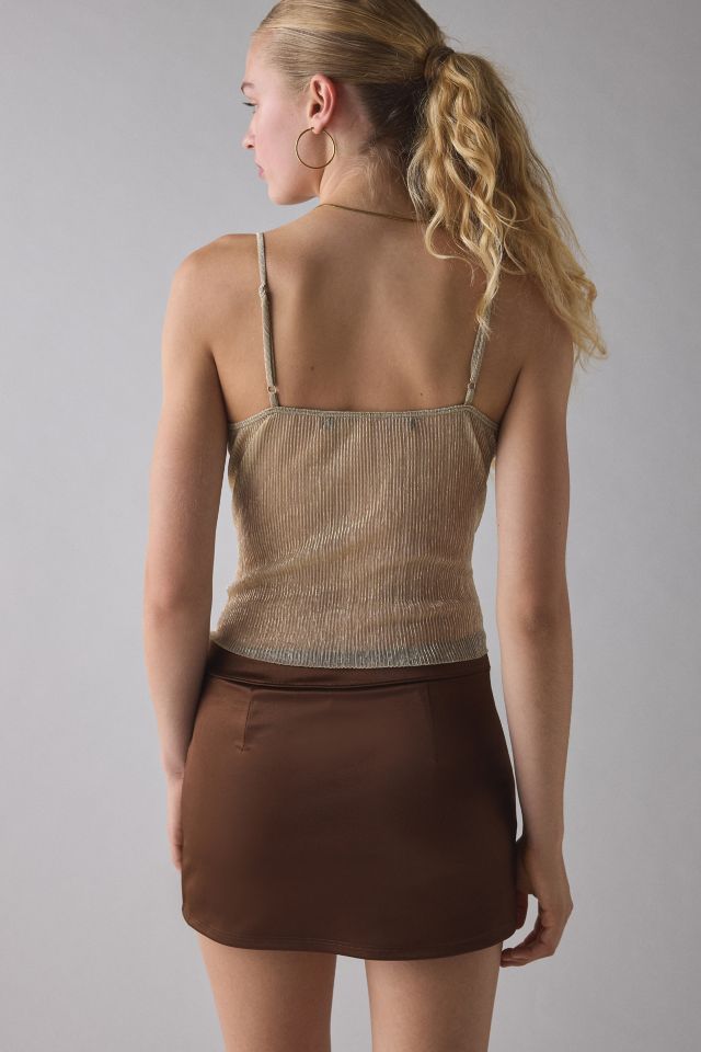 UO Grace Satin Split Hem Mini Skort #2