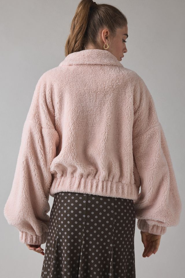 Kimchi Blue Snow Bunny Printed Piled Fleece Zip-Up Jacket #3
