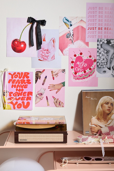 URBAN OUTFITTERS PINK ART PRINT COLLAGE KIT IN PINK AT URBAN OUTFITTERS