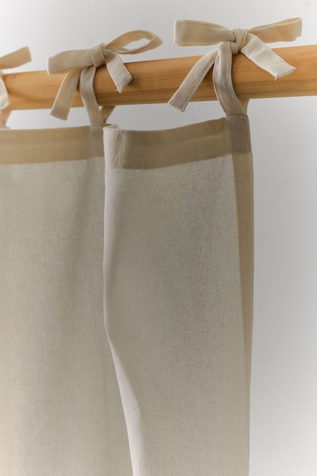 Skinny Tie Top Solid Café Curtain Set #3