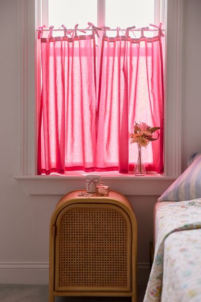 Preppy Toile Patterned Café Curtain Set