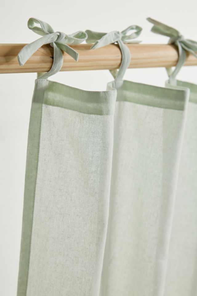 Skinny Tie Top Solid Café Curtain Set #3