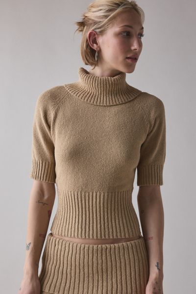 House Of Sunny Courtney Towelling Rollneck Sweater