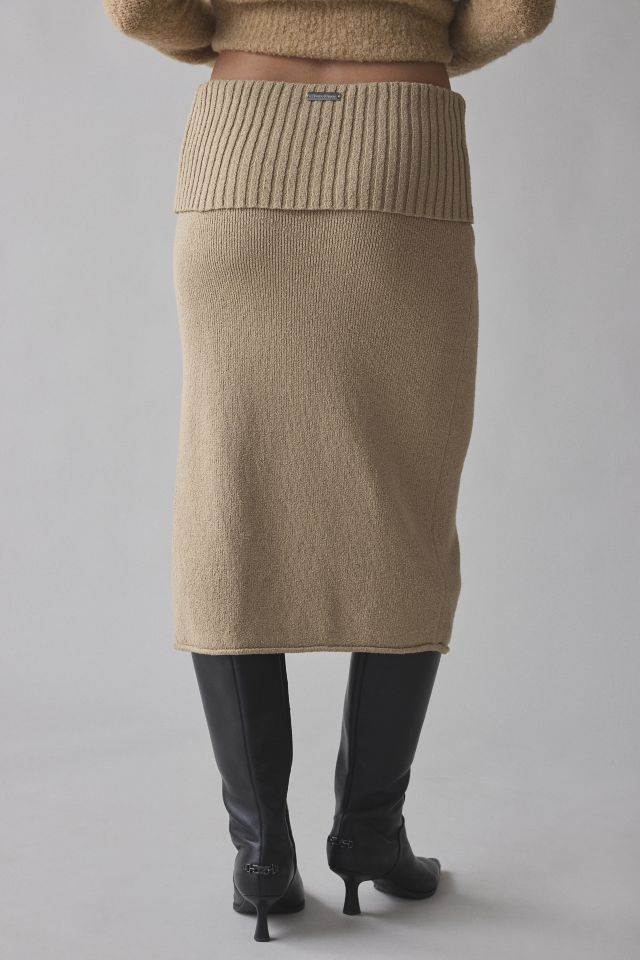 House Of Sunny Courtney Towelling Foldiver Knit Midi Skirt #3