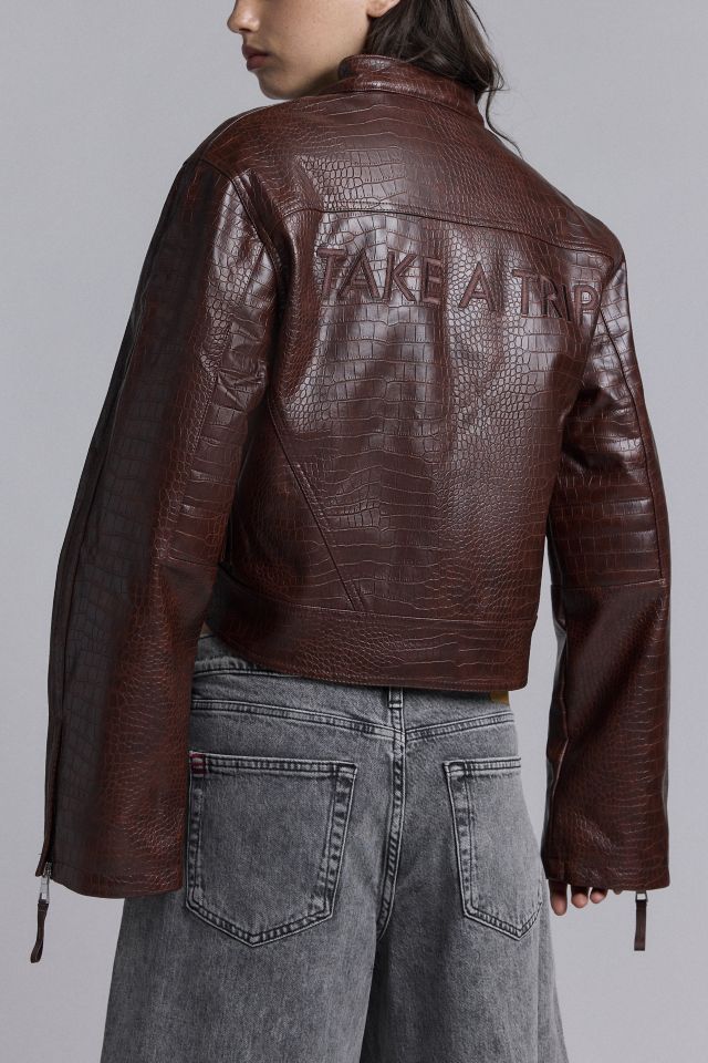 House Of Sunny Take A Trip Mini Racer Faux Leather Jacket #2
