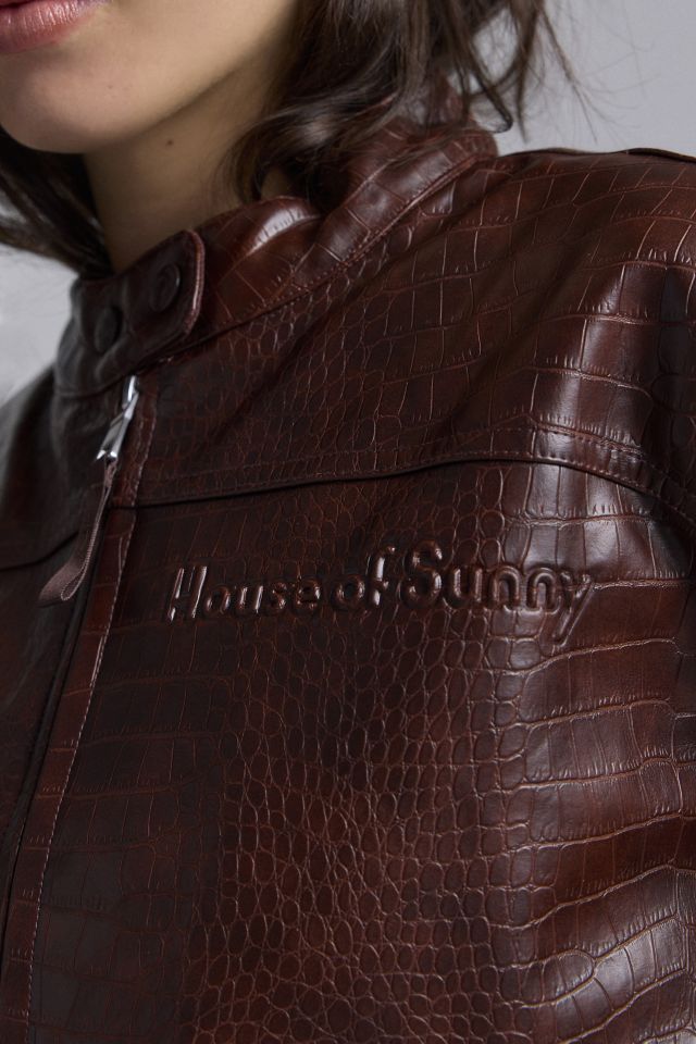 House Of Sunny Take A Trip Mini Racer Faux Leather Jacket #4