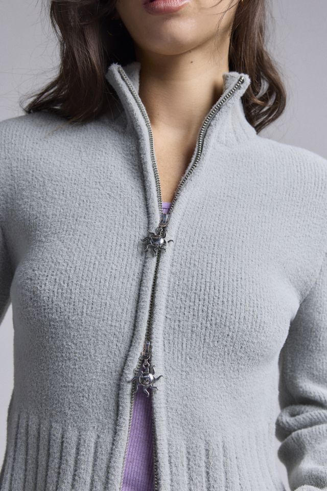 House Of Sunny Chunky Rib Peggy Zip-Up Cardigan #1