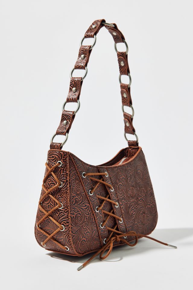 Silence + Noise Kez Boho Stamped Laced Shoulder Bag #1