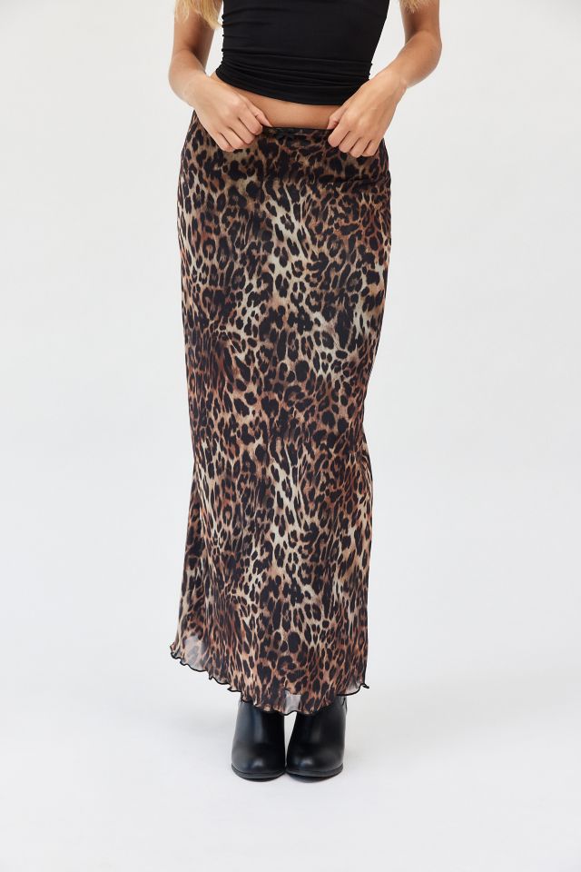 UO Leopard Print Mesh Maxi Skirt Urban Outfitters Canada