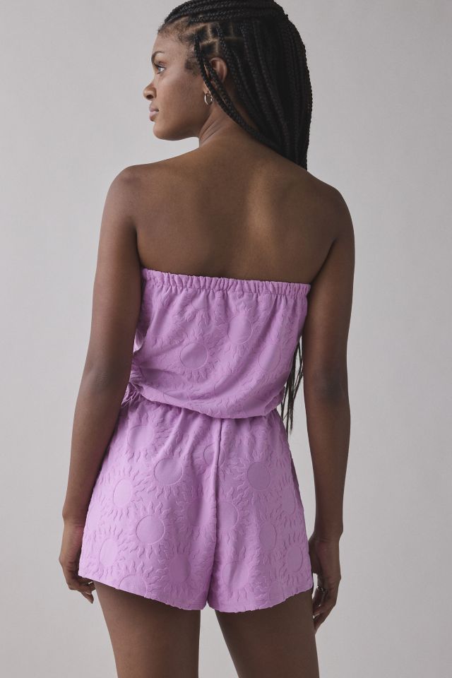 Roxy Special Feeling Strapless Terry Cloth Cover-Up Romper #1