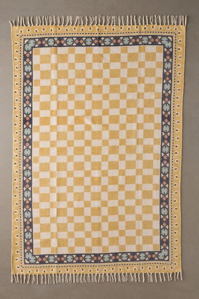 Birdie Checkerboard Brushed Rug