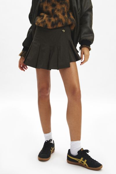 BDG Caralyn Wrap Front Pleated Mini Skort