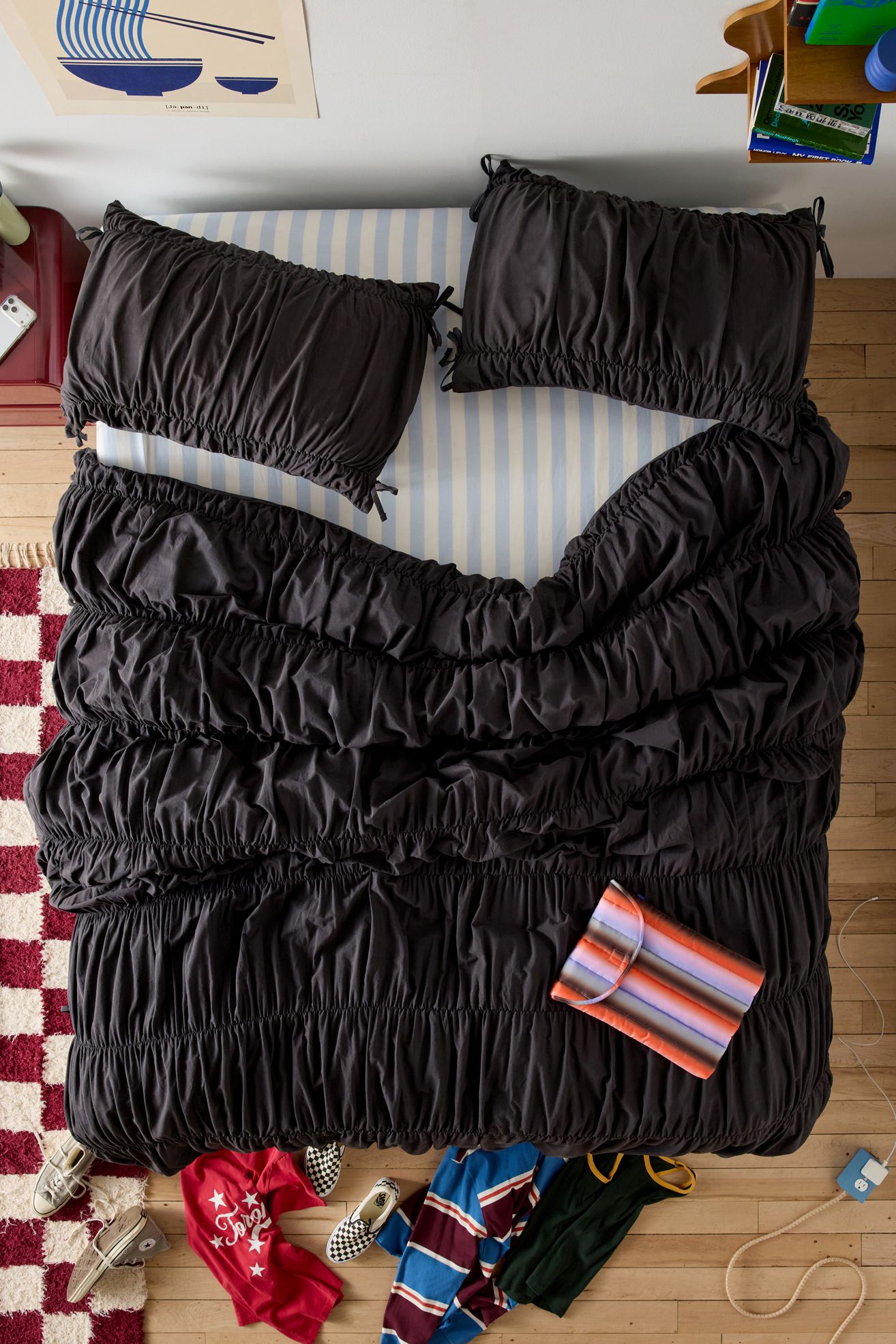 Melody Cinched Core Duvet Cover - Obsidian, Regular, FULL/QUEEN