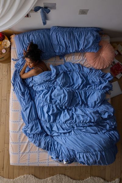 Jessi Gingham Pick Stitched Duvet Cover