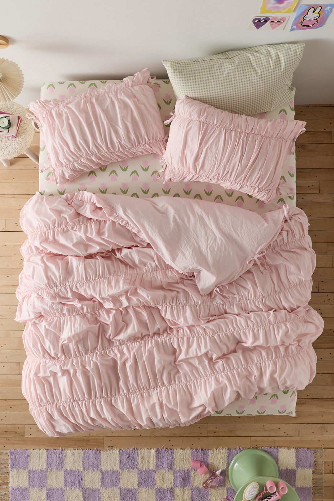 Melody Cinched Core Duvet Cover - Light PInk, FULL/QUEEN